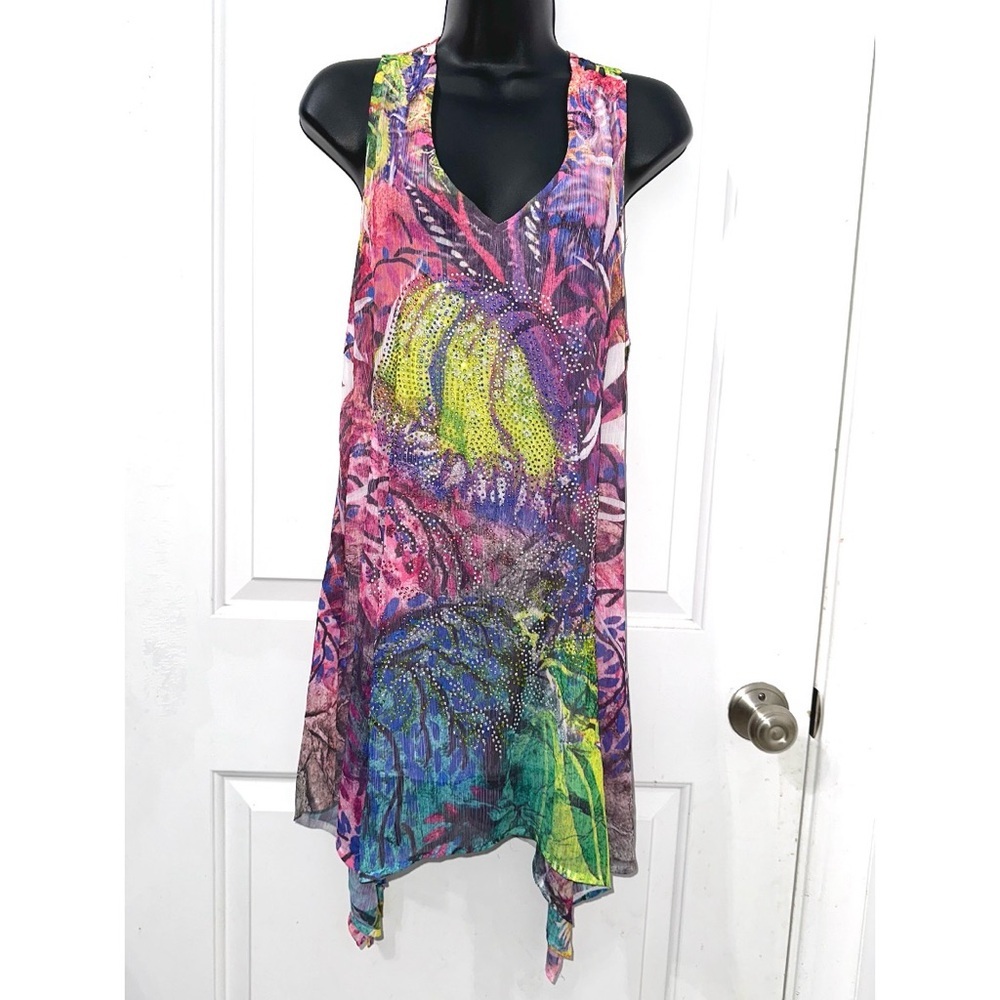 S-Twelve Vibrant Purple Multi rhinestone embellished dress